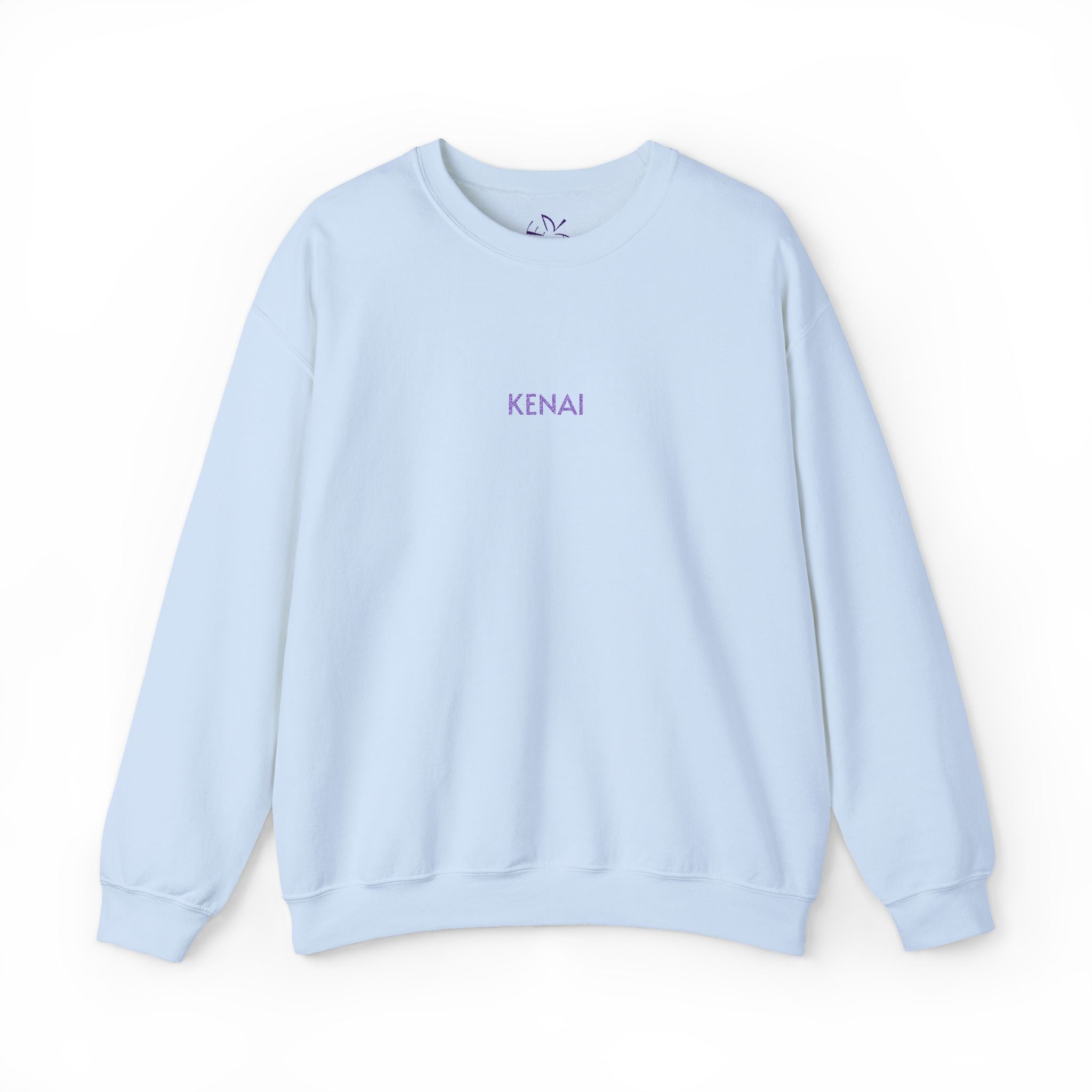 Kenai Minimalist Crewneck Sweatshirt — Embroidered Small Text Pullover